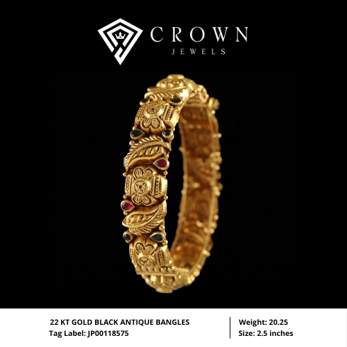 22 KT GOLD BLACK ANTIQUE BANGLES