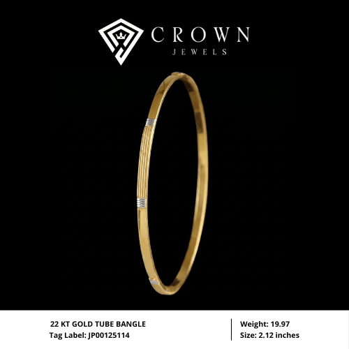 22 KT GOLD TUBE BANGLE