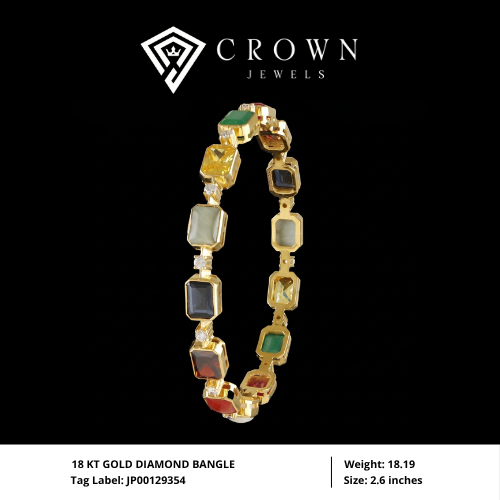 18 KT GOLD DIAMOND BANGLE
