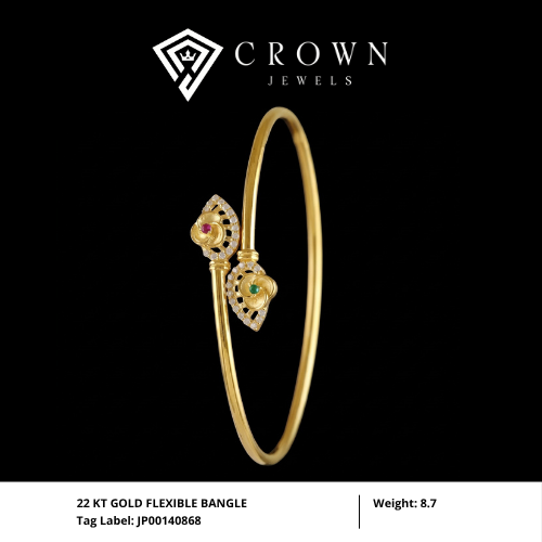 22 KT GOLD FLEXIBLE BANGLE