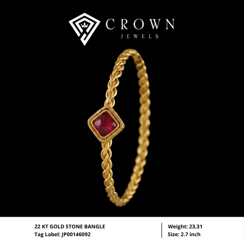 22 KT GOLD STONE BANGLE