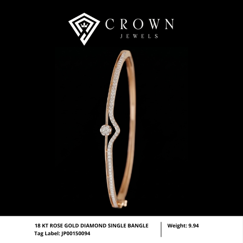 18 KT ROSE GOLD DIAMOND SINGLE BANGLE