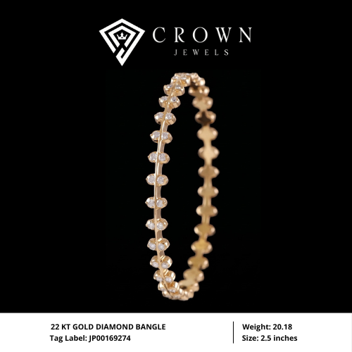 22 KT GOLD DIAMOND BANGLE