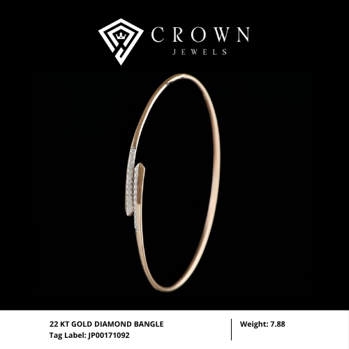 22 KT GOLD DIAMOND BANGLE